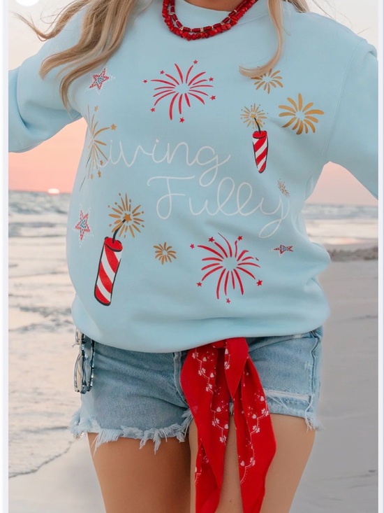 Living Fully Co. Tops - Living Fully Co by Mallory Ervin Women's Patriotic Graphic Sweatshirt